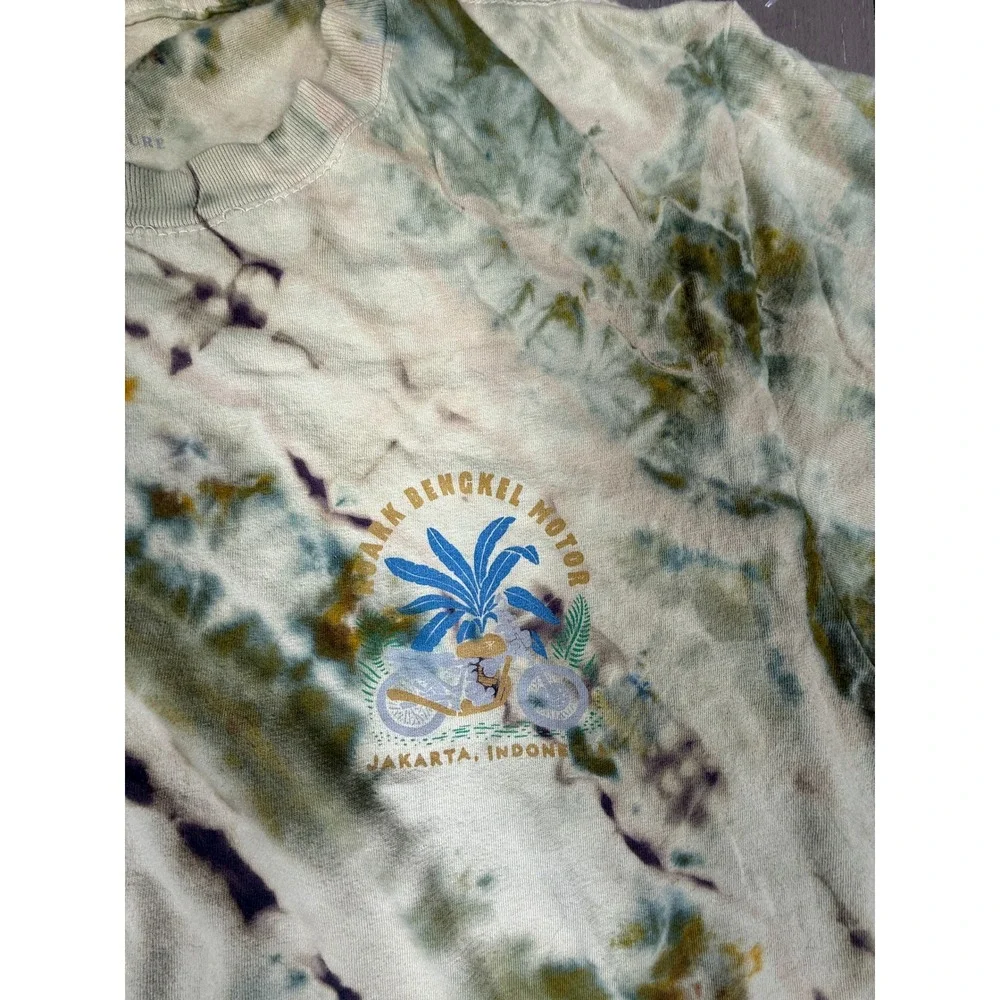 Roark T-Shirt CUSTOM Medium Green Tie Dye Bengkel Motor Jakarta Graphic